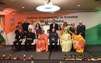 Group Pictures with HR President Kovind during his State Visit to Croatia on 26 March 2019 
