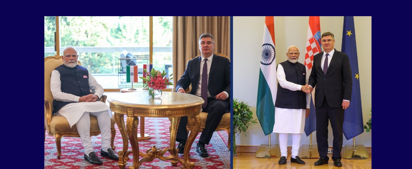 Prime Minister Shri Narendra Modi met with the President of the Republic of Croatia, H.E. Zoran Milanovic, in Zagreb during the official visit to Croatia on 18 June 2025.