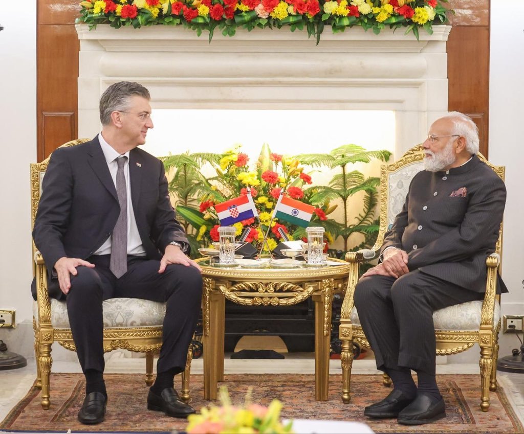 Prime Minister Narendra Modi held a bilateral meeting with the Prime Minister of Croatia Andrej Plenkovic on the sidelines of AI Impact Summit 2026.