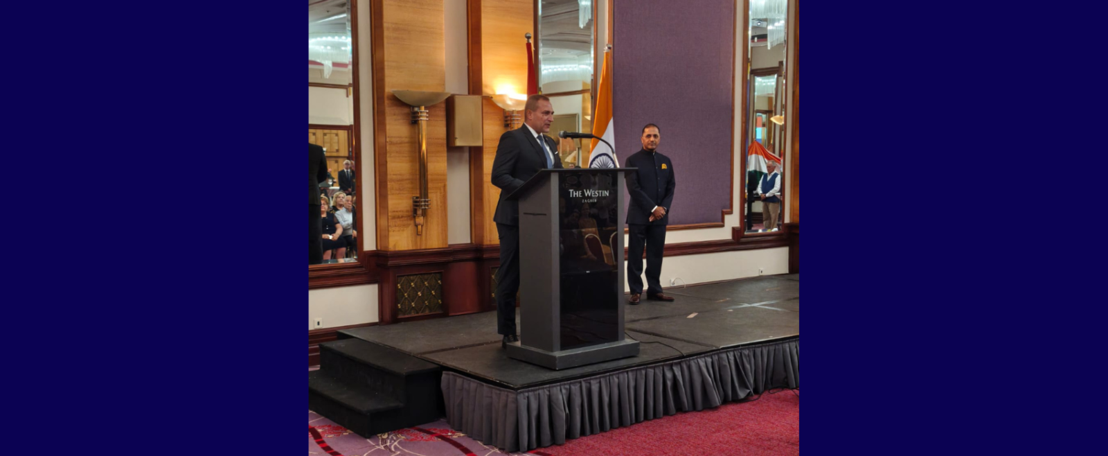 The Embassy of India in Croatia hosted a Reception in Zagreb to celebrate the 79th Independence Day of India. The event was attended by nearly 200 distinguished guests. The Embassy was honoured to welcome H.E. Mr. David Vlajcic, Deputy Prime Minister of Croatia and Minister of Agriculture, Forestry and Fisheries, as the Chief Guest.