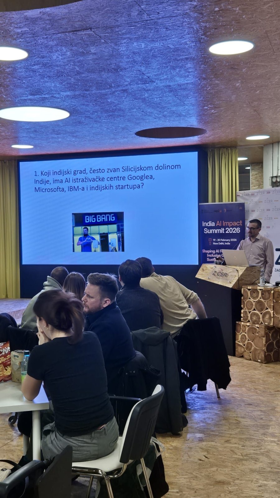 The Embassy of India enjoyed engaging with Croatia’s tech community at the 22nd edition of the IT Pub Quiz at ZICER - Zagrebački inovacijski centar, where a special mini #AI Pub Quiz was held as part of the event, dedicated exclusively to India, artificial intelligence, and the India AI Impact Summit.