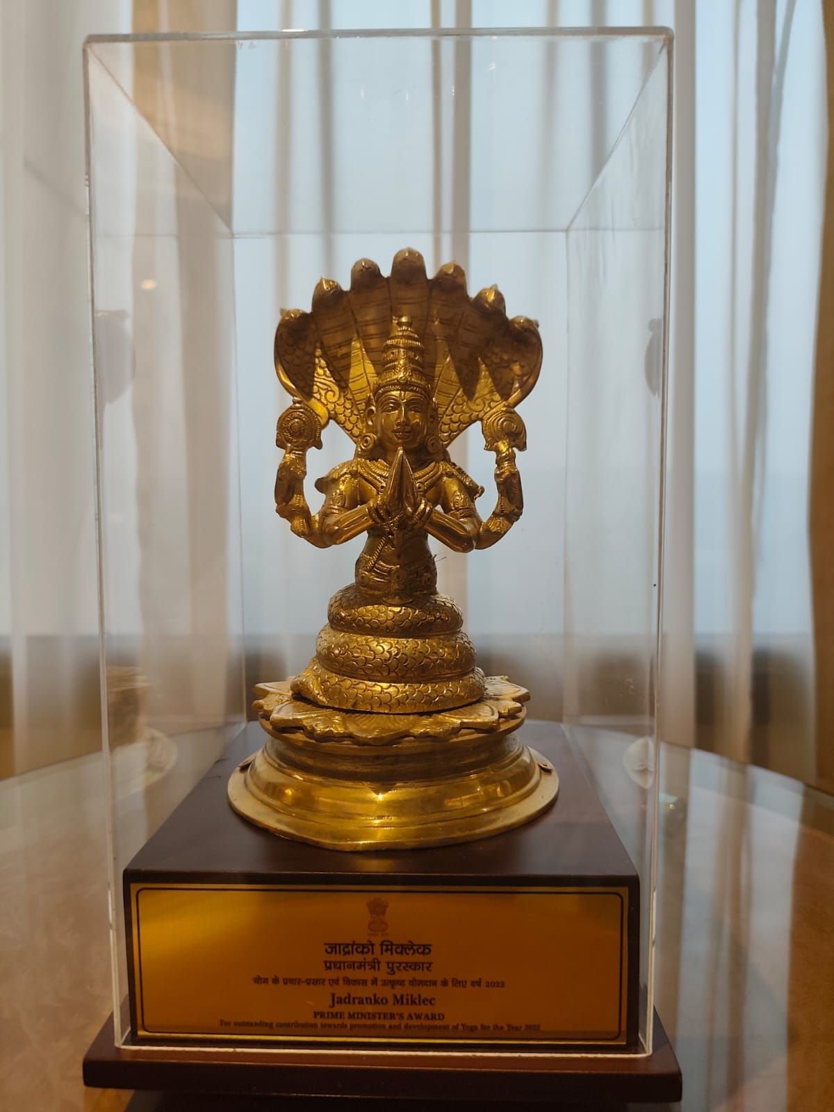 At the 2nd WHO Global Summit on Traditional Medicine held in New Delhi, Hon’ble Prime Minister of India Shri Narendra Modi conferred the Prime Minister’s Yoga Award upon Yogacharya Jadranko Miklec of Croatia for his outstanding contribution to the promotion and development of Yoga.