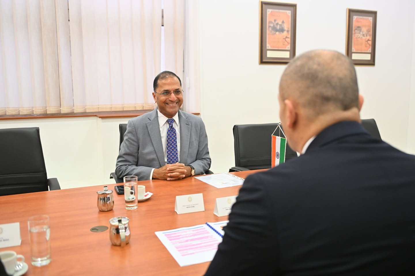 Deputy Prime Minister of the Republic of Croatia and Minister of Defense Ivan Anušić met on November 13, 2025, at the Ministry of Defense of the Republic of Croatia with the Ambassador of India to Croatia, Arun Goel.
