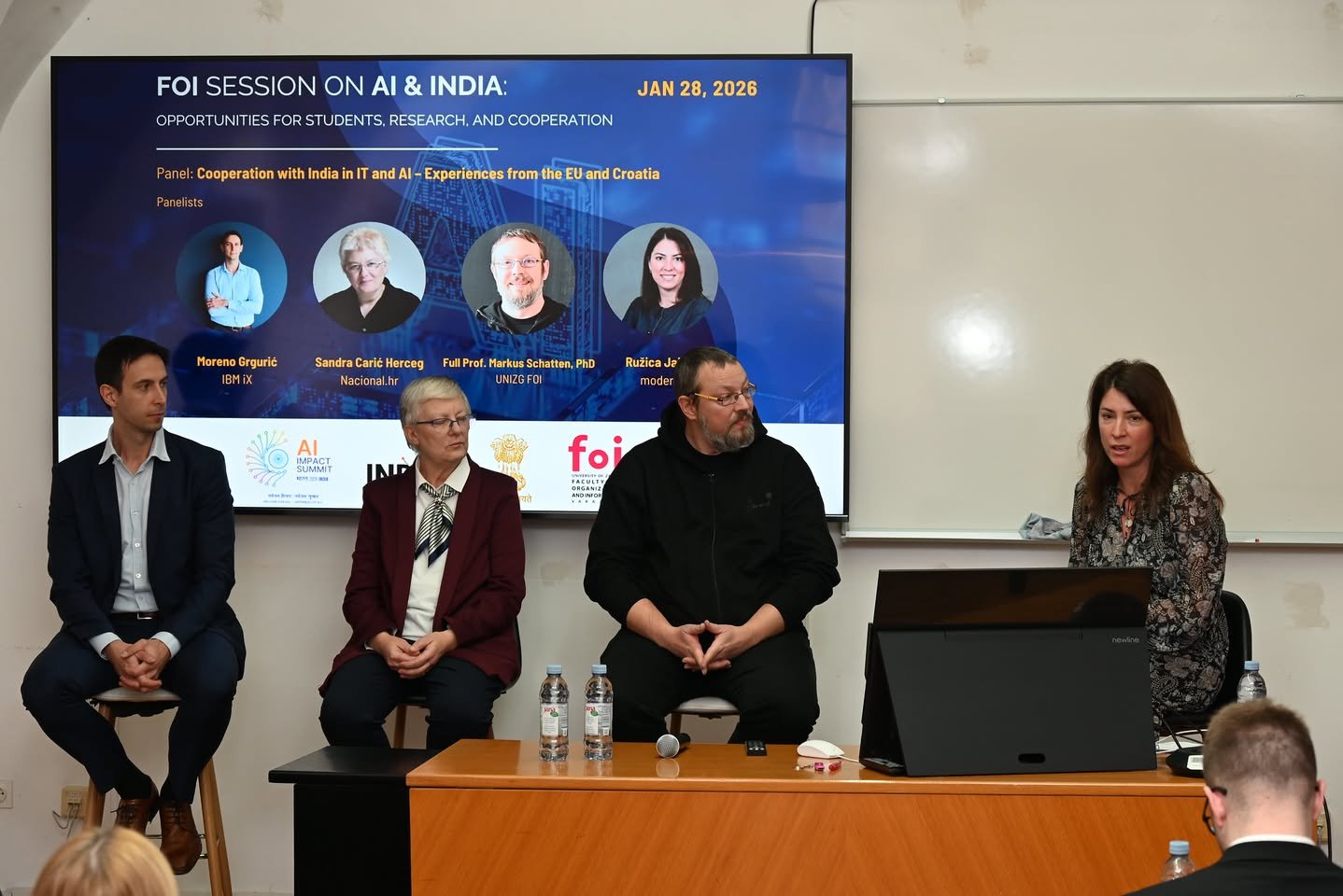 He Faculty of Organization and Informatics (UNIZG FOI) in Varaždin hosted a dynamic thematic session and panel discussion titled “Thematic Session on AI & India – Opportunities for Collaboration” along with discussions on recently concluded India-EU FTA. The event was organised in cooperation with the Embassy of India in Zagreb, bringing together students, researchers, industry experts, academics, and public sector representatives.