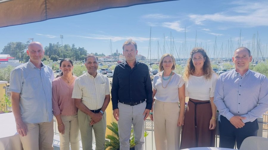 Ambassador of India to Croatia met with Mr. Anteo Milos, Mayor of Novigrad, Mrs. Vesna Ferenac, Director of the Novigrad Tourist Board–Cittanova, and Mrs. Sandra Solčić from the Yoga Association Novigrad Amrit Sagar, during a meeting in Novigrad