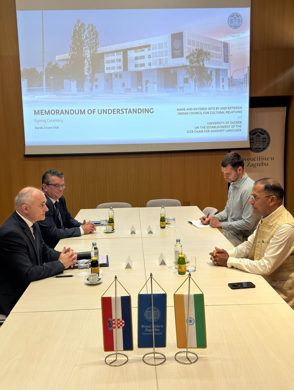 A Memorandum of Understanding (MoU) was formally signed on 23 June 2026 at the premises of the University of Zagreb, marking a significant step in academic and cultural cooperation between India and Croatia.
