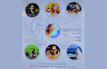 Release of Commemorative Postage Stamps on the occasion of 150th Birth Anniversary of Mahatma Gandhi