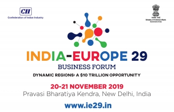 5th India-Europe 29 Business Forum (IE29BF) is being held on 20-21 November, 2019 at the Pravasi Bhartiya Kendra, New Delhi.