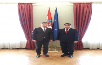 Ambassador Arindam Bagchi met Hon. Dr. Milorad Pupovac, MP and President of Independent Democratic Serb Party of Croatia on 29 April 2019