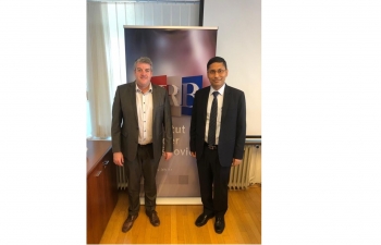 Ambassador Arindam Bagchi met with Dr. David Matthew Smith, Head of Ruđer Bošković Institute, strengthening scientific cooperation between India and Croatia on 25 July 2019