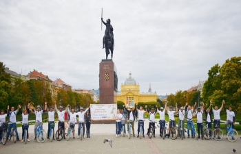 Bicycle tour through Zagreb City centre marking the 150th birth anniversary of Mahatma Gandhi on 19 September 2019