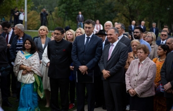 Mahatma Gandhi Bust was unveiled by Prime Minister Andrej Plenkovic, Zagreb City Mayor Milan Bandic and Ambassador Arindam Bagchi at Bundek Park in Zagreb on 2 October 2019.