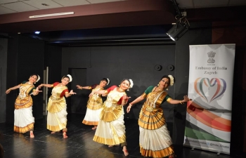As part of Festival of India 2019 sponsored by Ministry of Culture, Bharati Shivaji group performed Mohiniyattam dance in Bjelovar on 12 October 2019
