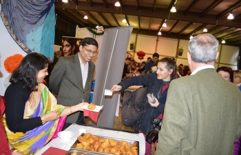 Mouth-watering Indian delicacies savoured by visitors during Christmas Charity Bazaar organized by International Women's Club of Zagreb yesterday. Indian Embassy ladies participated and contributed to the cause of charity.