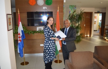 Ms. Ana Vlahov from Zagreb Innovation Centre was briefed by Mr. J.N. Majhi, Counsellor before her departure to India to join ITEC course on Women Empowerment on 8 January 2020. 