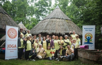 International Day of Yoga celebration in Vukovar, Croatia on 21 June 2020