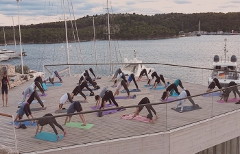 International Day of Yoga celebration in Sibenik, Croatia on 21 June 2020