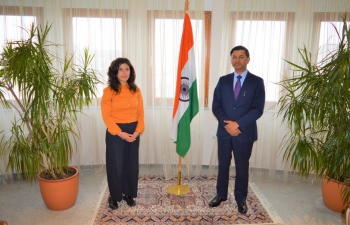 H.E. Ambassador Raj Kumar Srivastava met with Ms. Vesna Ratković, lecturer in Croatian language at the University of Delhi for the academic session 2020-21 under G2G Cultural Exchange programme. They shared knowledge of India and Croatia cultural & language ties that brings people of two countries closer.