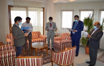 Constitution Day was celebrated in the Embassy of India, Zagreb. H.E. Ambassador Raj Kumar Srivastava, along with other officers, read out the Preamble to the Constitution of India. 