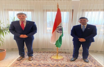 H.E. Ambassador Raj Kumar Srivastava meets with Mr. Jakopović, President of the Croatian Chamber of Agriculture & exchanged ideas & future oriented endeavours which would create an agricultural ecosystem between Croatia & India for benefiting #G2G & #B2B connections
