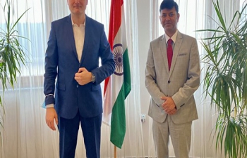 H.E. Ambassador Raj Kumar Srivastava met Mr. Saša Cvetojević, Entrepreneur & Investor and discussed new areas of ️India-Croatia futuristic TIES driven by talent & technology, intellect & innovation, entrepreneurship & engagement, and speed & scale.