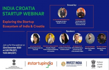 India Croatia Startup Webinar' was organized by Startup India and Croatian counterparts to explore opportunities in the flourishing startup ecosystems of the 2 nations!