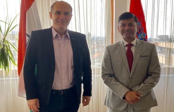 H.E. Ambassador Raj Kumar Srivastava received the multiple award winning Croatian Film Director Arsen Anton Ostojić