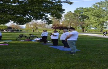 Glimpses from the the 1st Open Yoga Session held at Bundek Park, organised by the Embassy of India, Zagreb, with the support of the City of Zagreb & the Zagreb Tourist Board. The event was inaugurated by Mr. Manohar Lal, Head of Chancery & led by Yogacharya Mr. Jadranko Miklec.