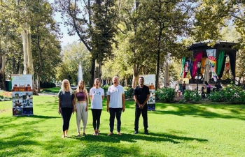  #AmritMahotsav celebration at the famous Cest is d Best - international street festival in Zagreb with a #Yoga Session led by Yogacharya Jadranko Miklec at Zrinjevac park.