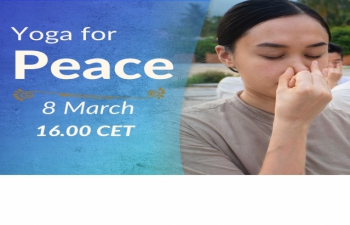 Online session addressing the topic "Yoga for Peace" supported by Isha Foundation. Time: March 8, 2022 16:00hrs. Description: We are living in extraordinary and unsettling times with the COVID-19 pandemic spreading across the globe. In such situations anxiety and stress can easily overwhelm you. It is now vital to maintain your own peace, inner balance and wellbeing. This session includes simple, yet powerful tools to foster peace from within, making it a constant presence in your life. Regular practice can: Bring balance to your thoughts, activities and emotions. Bring a deep sense of peace throughout the day