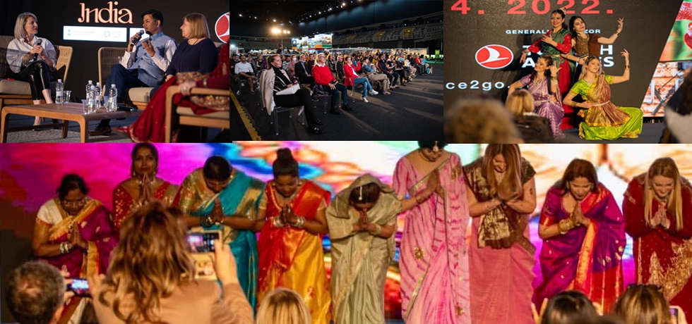 Place2go, International Tourism Fair 2022 on 9th April brought the feel of India at Arena Zagreb with Talk Show, Saree Fashion Show, & Bollywood dance performances. 