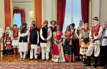 ICCR-sponsored 8-member Rajasthani Folkloric Group represented India in the prestigious Annual Zagreb Folkloric Summer Festival during 19-23 July. India was the only non-European country represented this year. Group was also hosted for an official reception by the Mayor of Zagreb. A glimpse of the visit of ICCR troupe can be seen below:-