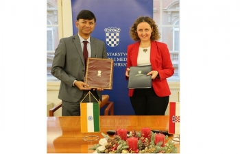 The renewal of the Cultural Exchange Programme (CEP) between the Govt. of the Republic of India and the Govt. of the Republic of Croatia for the years 2023-25 was signed on the 15th December 2023 between the Croatian Minister for Culture and Media H.E. Ms. Nina Obuljen Koržinek and Ambassador of India to Croatia, H.E. Mr. Raj Kumar Srivastava, on behalf of GOI.  
