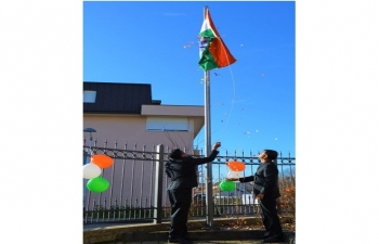 The 75th Republic Day of India was marked by the unfurling of the National Flag by the Ambassador of India to Croatia Raj Kumar Srivastava at the Chancery premises with the attendance of Indian nationals and friends of India. This was followed by reading the address of the Hon'ble President of India to the Nation.  