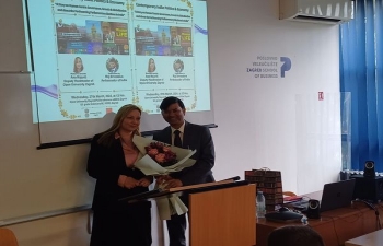 Embassy of India, Zagreb and Open University Zagreb organized the well attended lecture by Ambassador Srivastava on Contemporary India: Politics & Economy: “A Story on Human Centric Governance, Growth & Globalisation and about the Forthcoming Parliamentary Elections in India