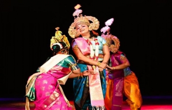The Indian Council For Cultural Relations 8—Member Ramayana Theatre Group - Roopvani led by Vyomesh Shukla performed at the start of the Croatian tour at the "Indian Summer in Istria" festivity on 2nd July in the city of Novigrad. The Theatrical play inspired by the Indian Epic "Ramayana" describes the life and heroic deeds of the god Rama and his devoted wife Sita.