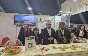 29th March - The Ambassador of India to Croatia Arun Goel visited the India stall at the Place2Go Fair in Zagreb, engaging in discussions with key stakeholders in the tourism sector and the Croatian representative of Patanjali. The conversations focused on promoting India as a travel destination and strengthening tourism ties between India and Croatia. The Mayor of the City ofZagreb, Tomislav Tomašević accompanied by the Director of Zagreb Fair Renata Suša, also visited the India stall, exploring India’s rich tourism opportunities. He enjoyed authentic Indian tea and learned about the principles of Yoga and Ayurveda, two integral aspects of Indian culture and wellness traditions.