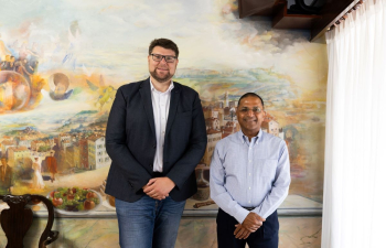 Mayor Grbin welcomed Ambassador Goel, saying that it was an exceptional honour for him to host him at the first official reception at the Municipal Palace since he took office as mayor.